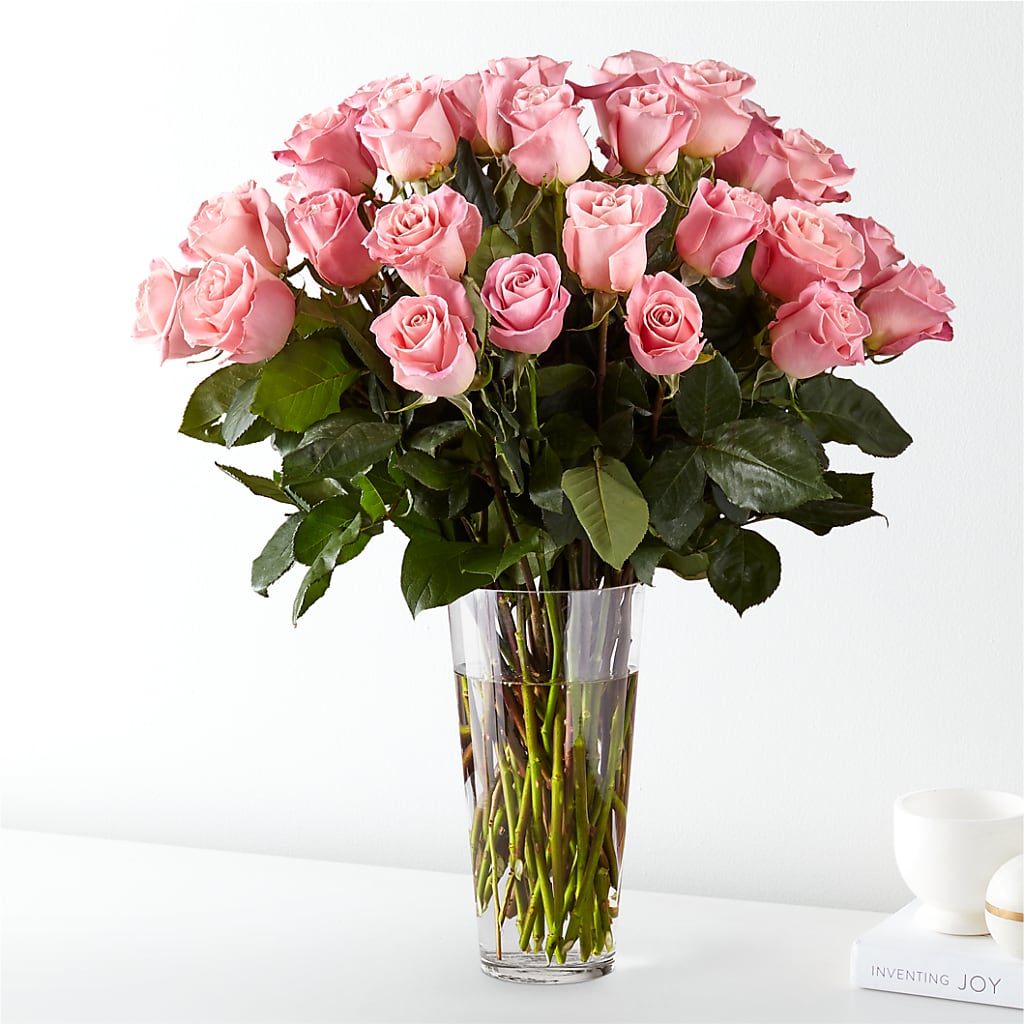 Long Stem Pink Rose Bouquet – Vincent Fleuriste, Sainte-julie PQ