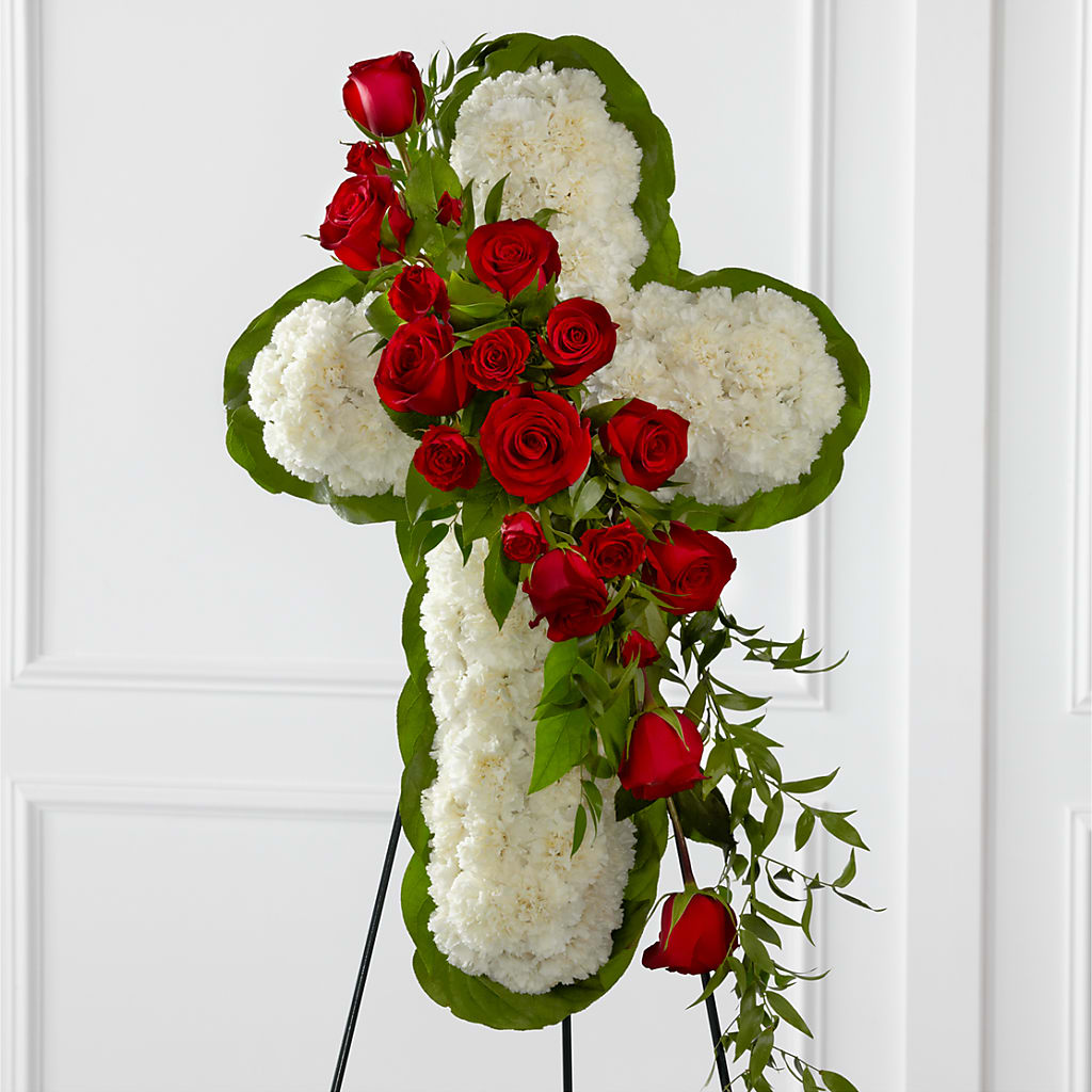 Floral Cross Easel – Vincent Fleuriste, Sainte-julie PQ