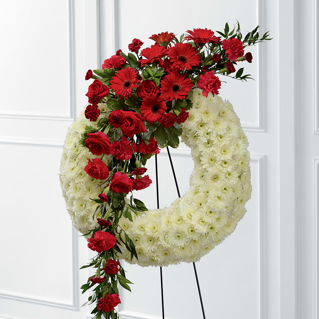 Graceful Tribute Wreath – Vincent Fleuriste, Sainte-julie PQ