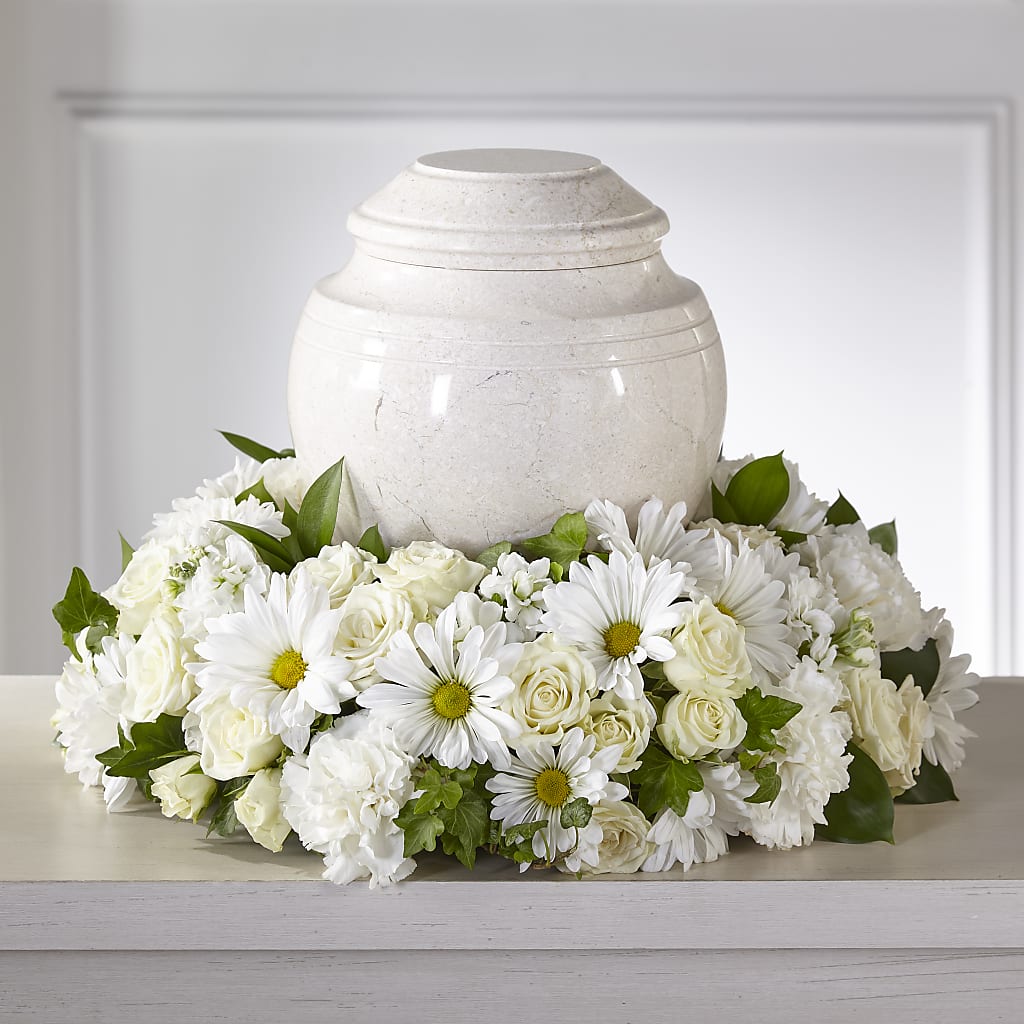 Ivory Gardens Cremation Adornment – Vincent Fleuriste, Sainte-julie PQ