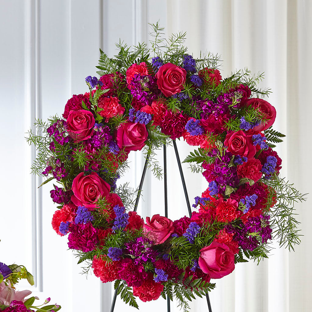 Calming Colors Wreath – Vincent Fleuriste, Sainte-julie PQ