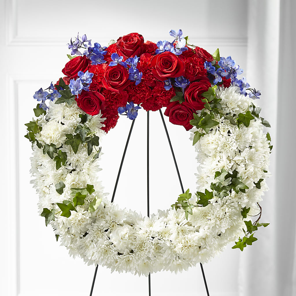 Patriotic Passion Wreath – Vincent Fleuriste, Sainte-julie PQ