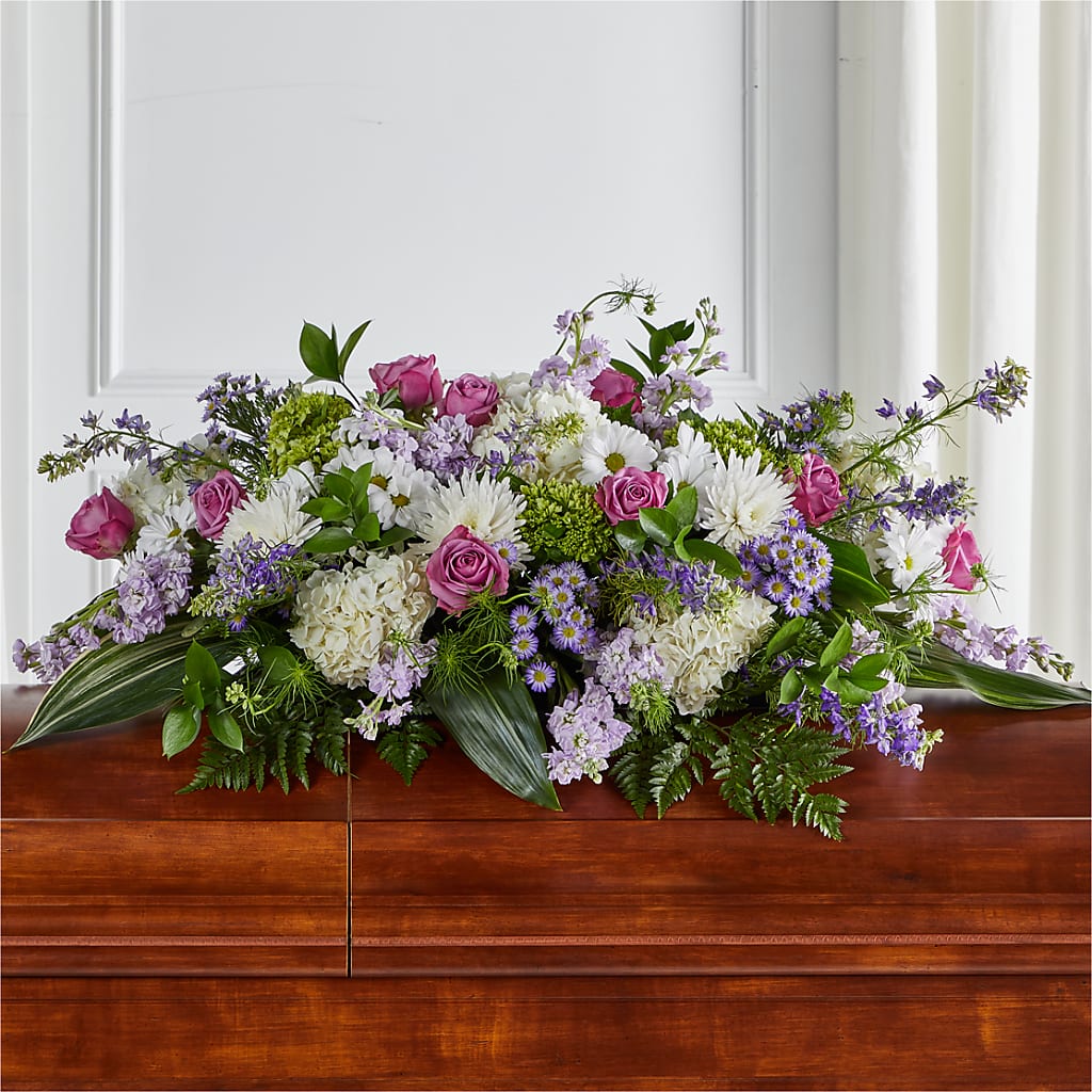 Meadows of Serenity Casket Spray – Vincent Fleuriste, Sainte-julie PQ