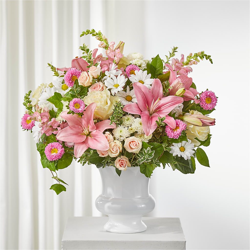 Empathetic Blooms Urn Arrangement – Vincent Fleuriste, Sainte-julie PQ