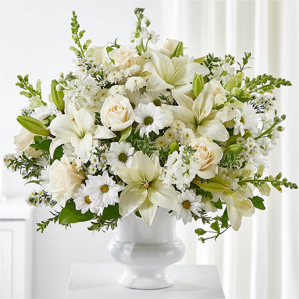 Uplifting Urn Arrangement – Vincent Fleuriste, Sainte-julie PQ