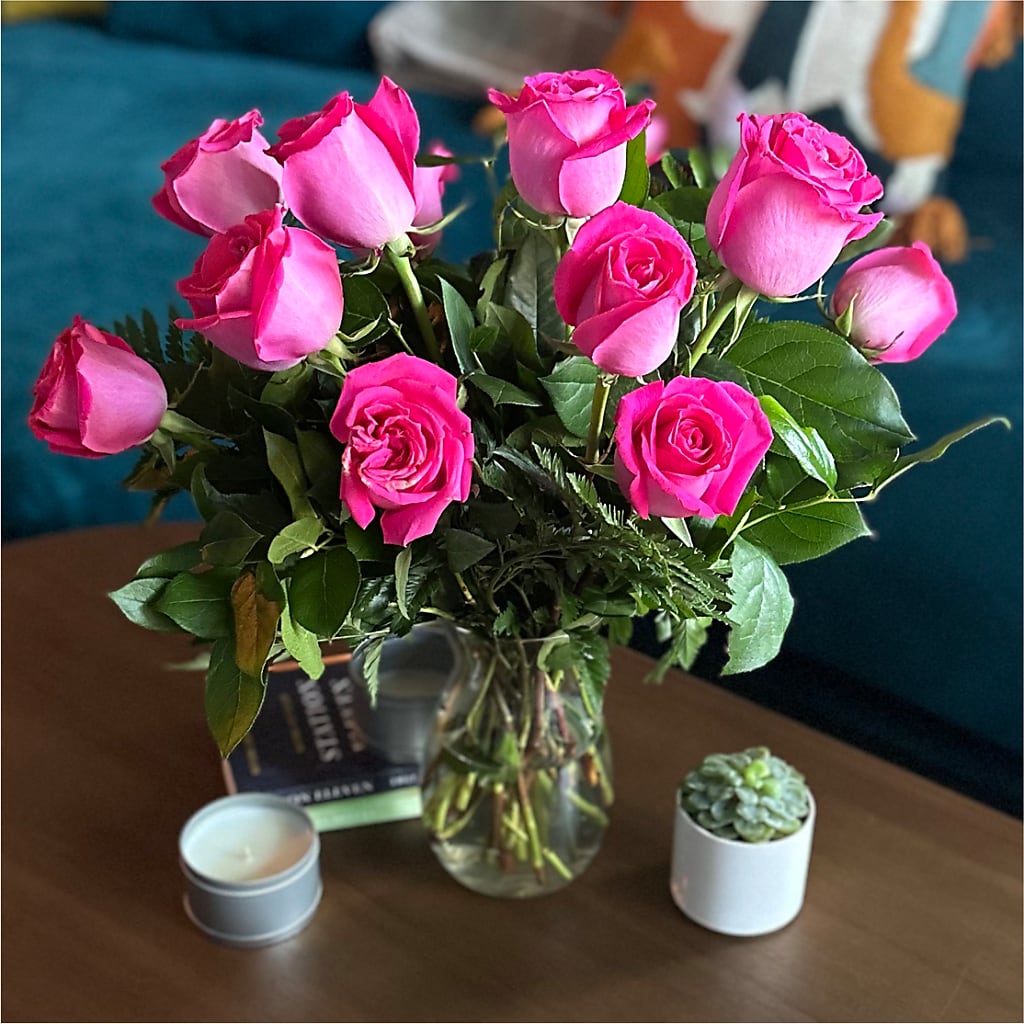 Long Stem Pink Rose Bouquet –  Vincent Fleuriste, Sainte-julie PQ