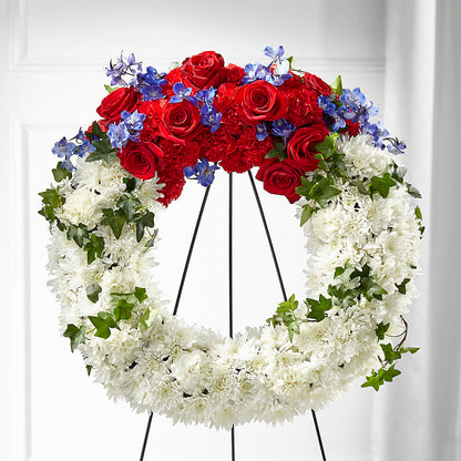 Patriotic Passion Wreath –  Vincent Fleuriste, Sainte-julie PQ