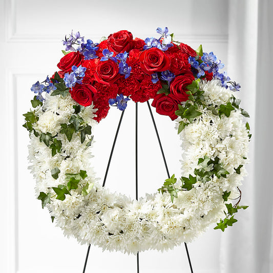 Patriotic Passion Wreath –  Vincent Fleuriste, Sainte-julie PQ